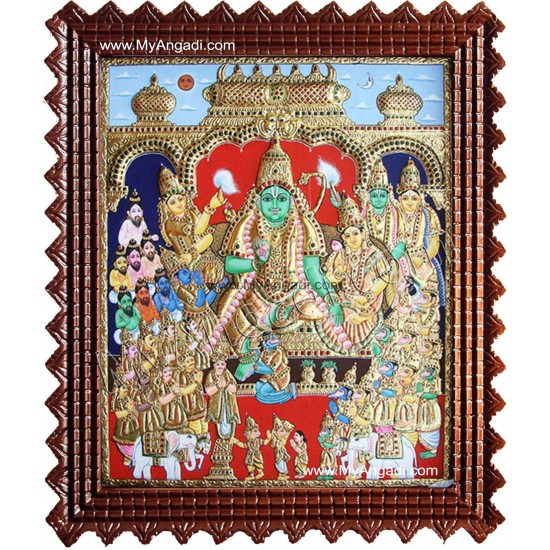 Ramar Pattabhishekam Tanjore Painting, Ram Pattabisekam