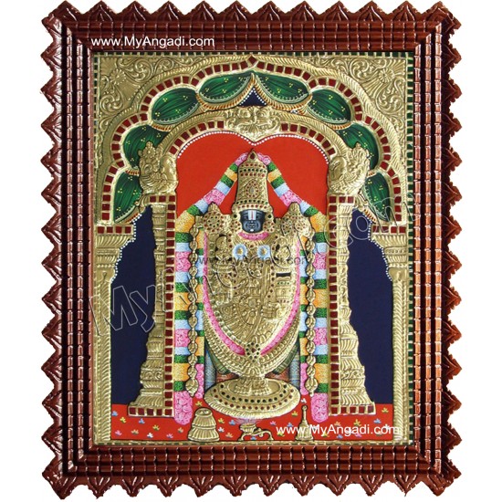 Balaji Tanjore Painting, Tirupati Venkateswara Perumal Tanjore Painting