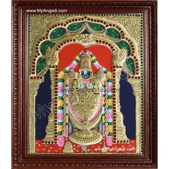 Balaji Tanjore Painting, Tirupati Venkateswara Perumal Tanjore Painting