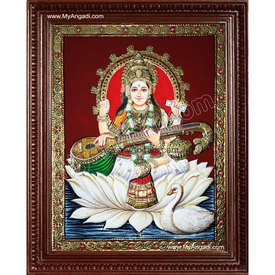 Saraswathi Tanjore Painting Saraswathi Tanjore Painting