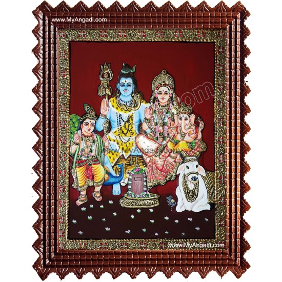 Lord Shiva Family Tanjore Painting