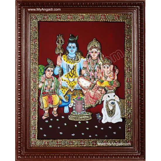 Lord Shiva Family Tanjore Painting