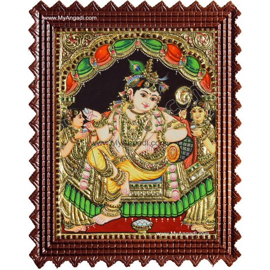 Durbar Krishna Tanjore Painting Durbar Krishna Tanjore Painting