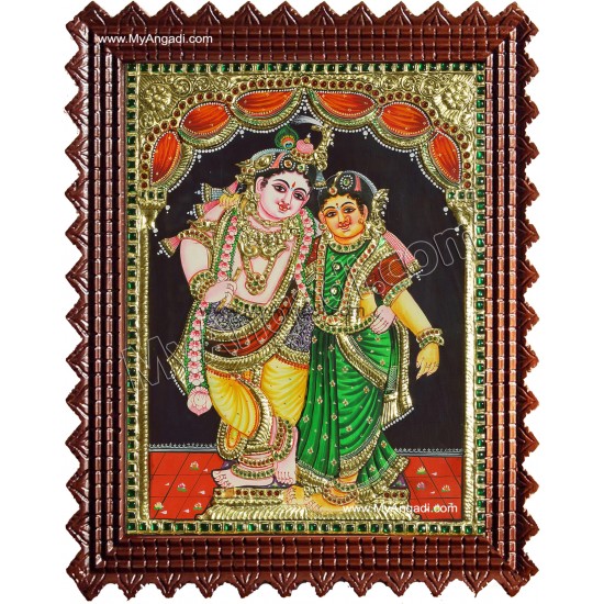 Rukmani Krishna Tanjore Painting Rukmani Krishna Tanjore Painting