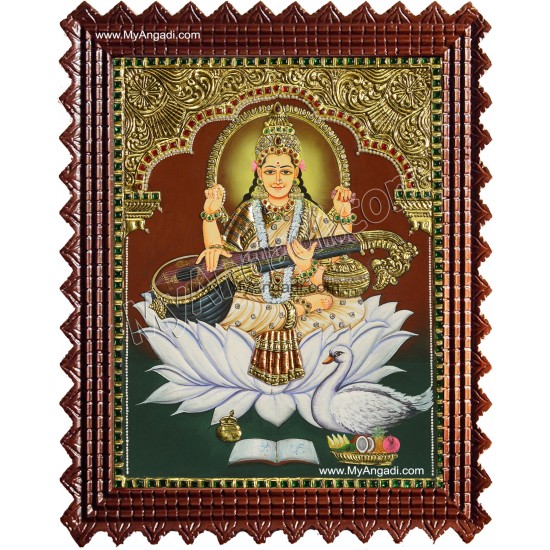 Saraswathi Tanjore Painting