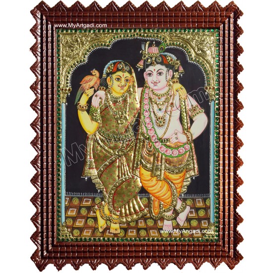 Krishna Rukmani Tanjore Painting Krishna Rukmani Tanjore Painting