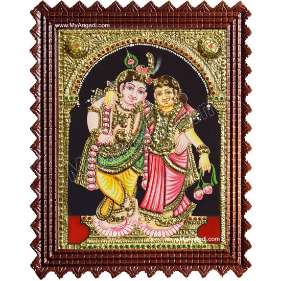 Krishna Rukmani Tanjore Painting