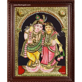 Krishna Rukmani Tanjore Painting