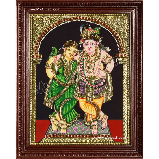 Krishna Rukmani Tanjore Painting