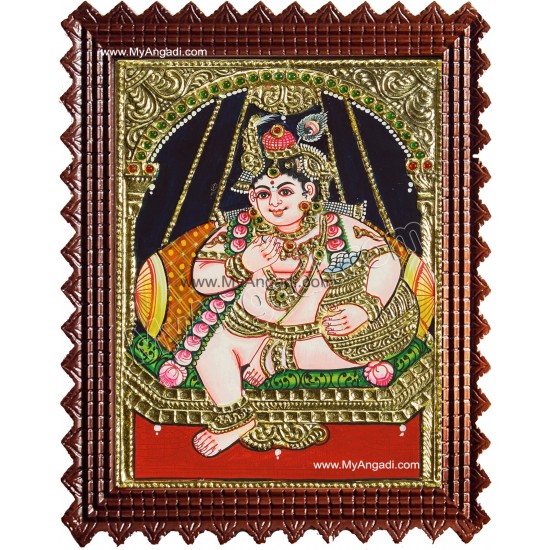Swining Krishna Tanjore Painting Swining Krishna Tanjore Painting