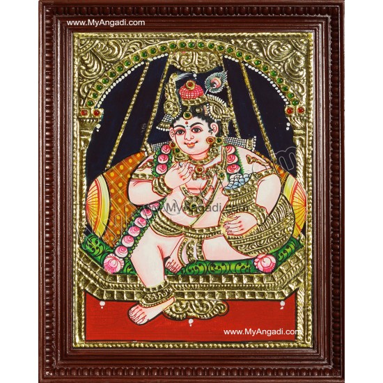 Swining Krishna Tanjore Painting