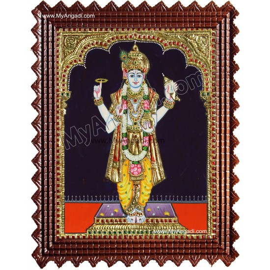 Lord Dhanvantari - Vishnu Tanjore Painting