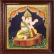 Nava Vinayakar Playing Music Tanjore Painting Nava Vinayakar Playing Music Tanjore Painting