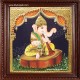 Nava Vinayakar Playing Music Tanjore Painting