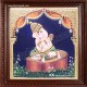 Nava Vinayakar Playing Music Tanjore Painting Nava Vinayakar Playing Music Tanjore Painting