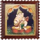 Nava Vinayakar Playing Music Tanjore Painting Nava Vinayakar Playing Music Tanjore Painting