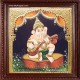 Nava Vinayakar Playing Music Tanjore Painting Nava Vinayakar Playing Music Tanjore Painting