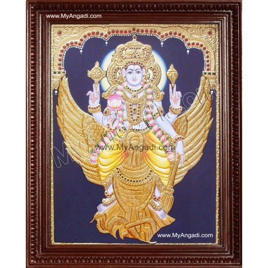 Garudan Vishnu Tanjore Painting