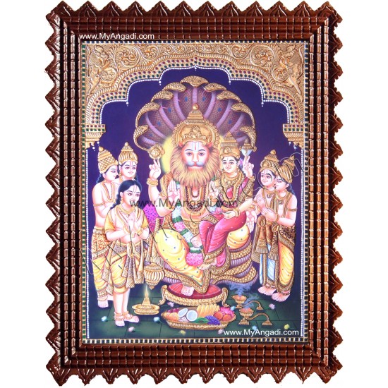 Lakshmi Narasimhar Tanjore Painting