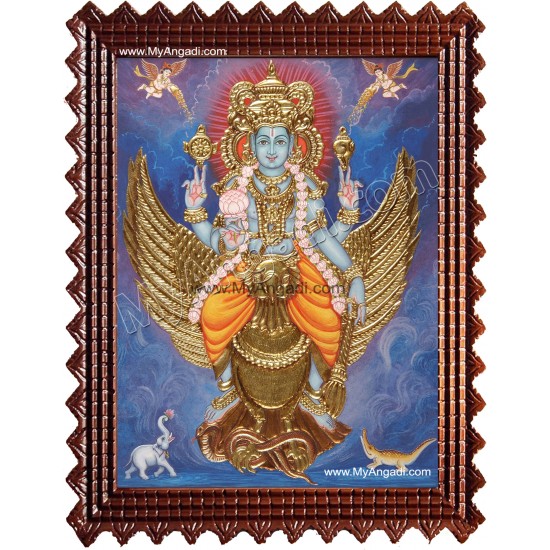 Narayanan Gajendra Moksham Tanjore Painting