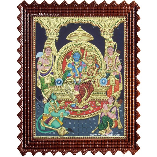 Lord Ramar with Sitadevi Tanjore Painting Lord Ramar with Sitadevi Tanjore Painting
