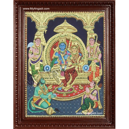 Lord Ramar with Sitadevi Tanjore Painting