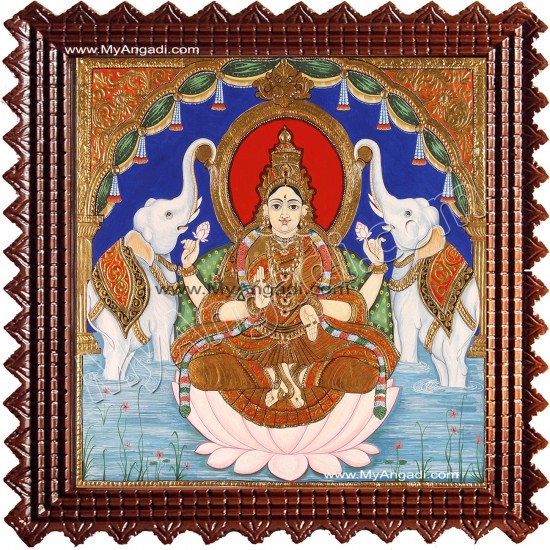 Gaja Lakshmi Tanjore Painting