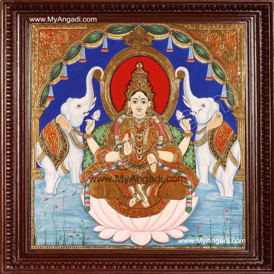 Gaja Lakshmi Tanjore Painting