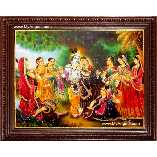 Radha Krishna with Gobiyar Tanjore Painting Radha Krishna with Gobiyar Tanjore Painting