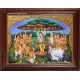 Krishna lifting Govardhana Hill Tanjore Painting