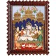 Krishna with Bama and Rukmani Tanjore Painting