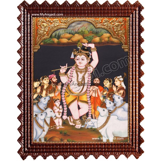 Govardhana Krishna Tanjore Painting Govardhana Krishna Tanjore Painting
