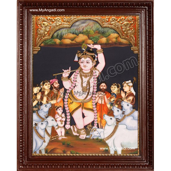 Govardhana Krishna Tanjore Painting Govardhana Krishna Tanjore Painting