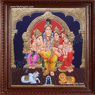 Lord Shiva Family Tanjore Painting