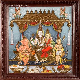 Lord Shiva Family Tanjore Painting