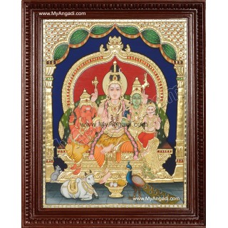 Lord Shiva Family Tanjore Painting