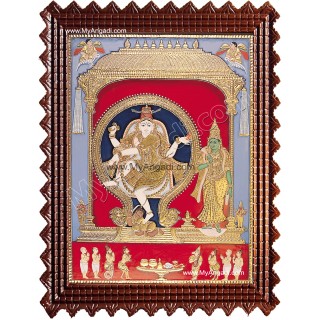 Natarajar with Sivagama sundari Tanjore Painting