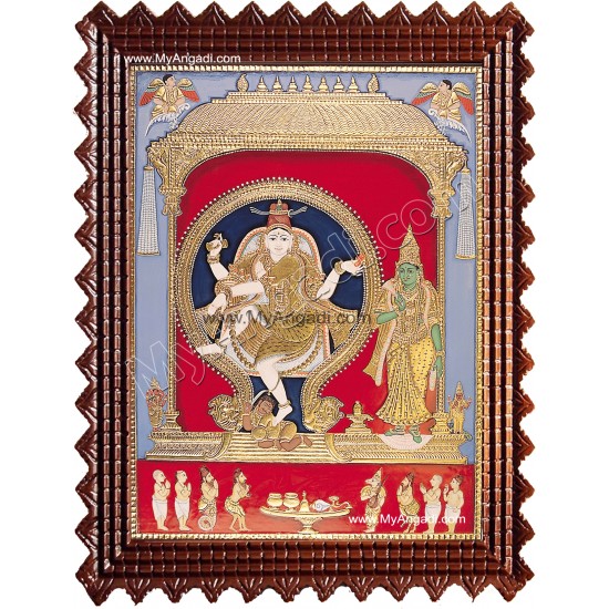 Natarajar with Sivagama sundari Tanjore Painting Natarajar with Sivagama sundari Tanjore Painting