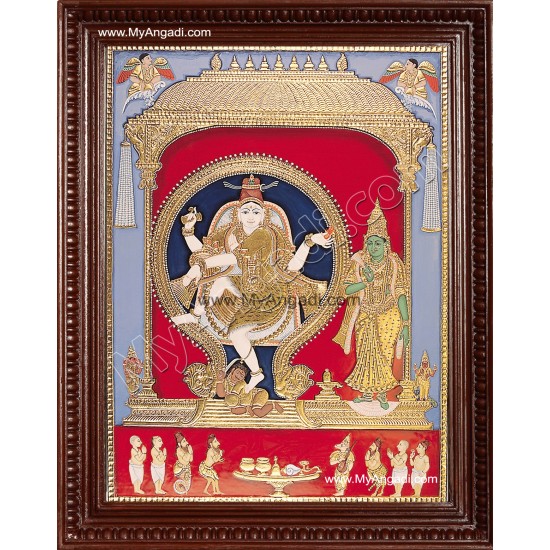 Natarajar with Sivagama sundari Tanjore Painting Natarajar with Sivagama sundari Tanjore Painting