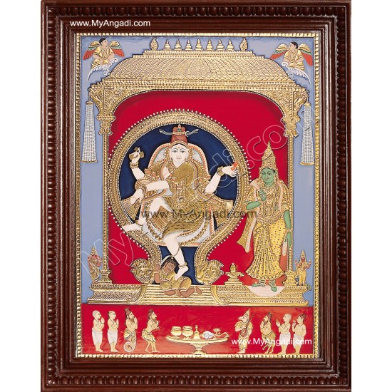 Natarajar with Sivagama sundari Tanjore Painting