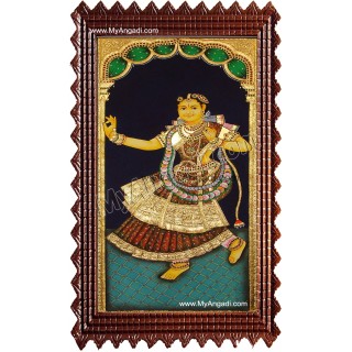 Dancing Lady Tanjore Painting