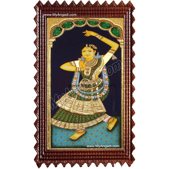 Dancing Lady Tanjore Painting