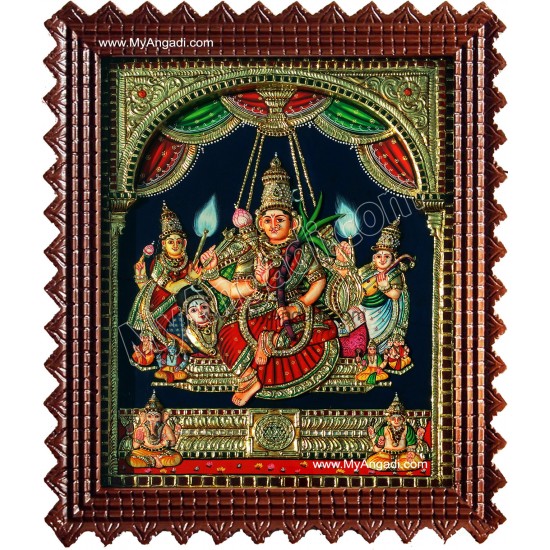 Raja Rajeswari Super Emboss Tanjore Painting