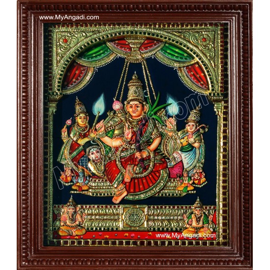 Raja Rajeswari Super Emboss Tanjore Painting