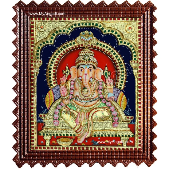 Ganesha Super Emboss Tanjore Painting