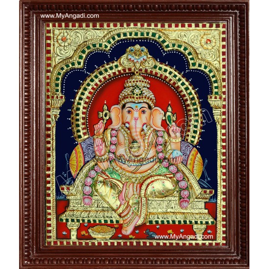 Ganesha Super Emboss Tanjore Painting Ganesha Super Emboss Tanjore Painting