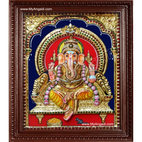 Ganesha Super Emboss Tanjore Painting