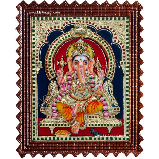 Ganesha Super Emboss Tanjore Painting Ganesha Super Emboss Tanjore Painting
