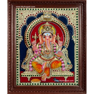Ganesha Super Emboss Tanjore Painting
