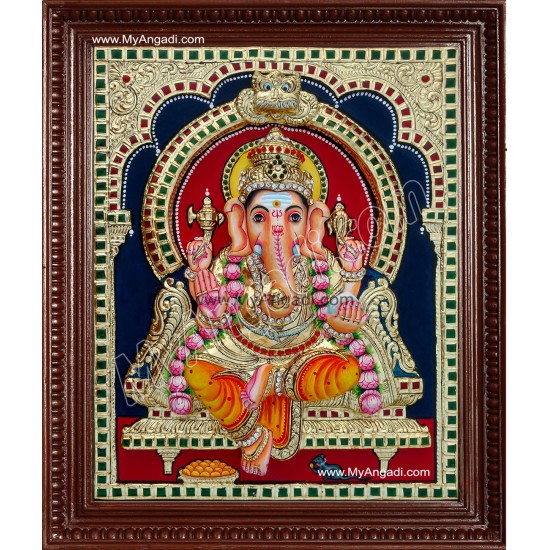 Ganesha Super Emboss Tanjore Painting